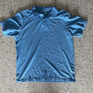 Vineyard Vines Men’s Blue Polo Shirt with Whale Logo